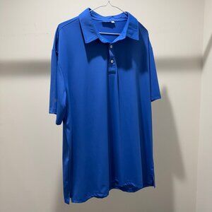Hreski Mens Short Sleeve Golf Perfomance Stretch Polo Shirt Blue Size XL